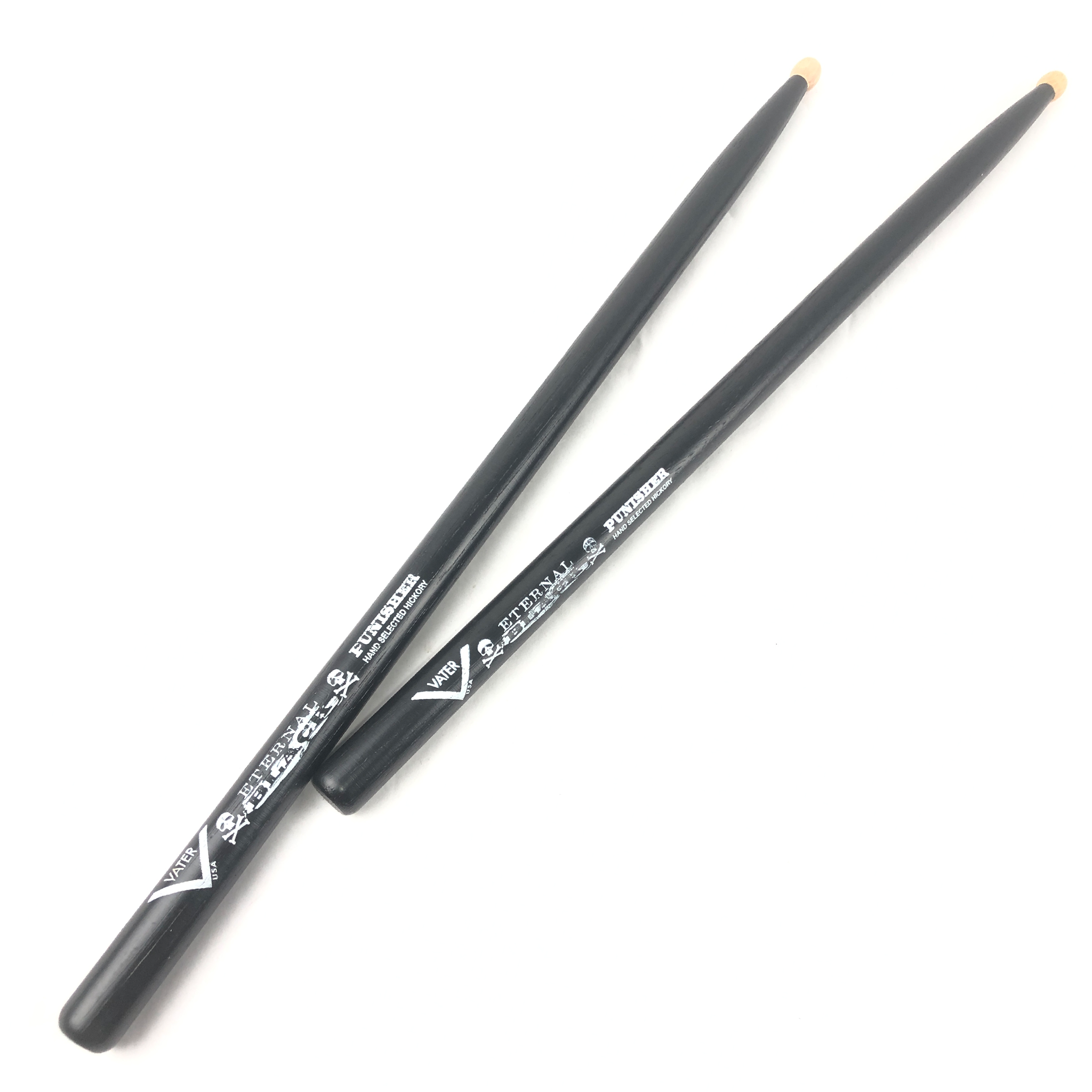 Vater VHPDW-P Eternal Black Punisher Woodtip Drumsticks